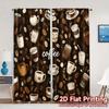 2pcs, 2D FLAT PRINTING Curtains (Without Rod) CoffeeHarmony(1) Popular Curtains&Drapes Versatile Polyester Curtains Art Deco