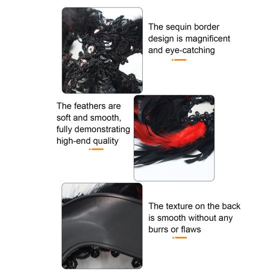 Feather Masquerade Masque for Women Gothic Half Face Masque for Venetian Cosplay