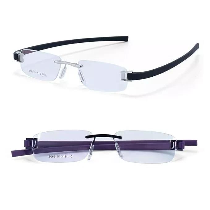 

RSINC Combo Rimless Frame eyeglasses for unisex Silver Black-Purple Purple Tag JL186703213958