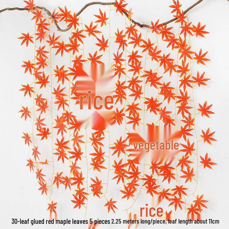 Artificial Red Maple Leaves for Indoor/Outdoor Decor and Landscaping