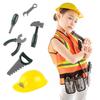 7Pcs Construction Worker Costumes Kids Builder Career Outfit Vest Hat Tool Set