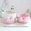 2pcs Adorable Korean-Style Handwoven Storage Basket - Handbag Organizer for Cosmetics, Snacks and Accessories Bowknot Design