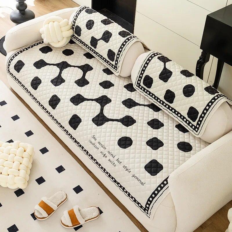 

Зимний молочный плюшевый чехол для дивана, утепленный нескользящий жаккардовый чехол для дивана с геометрическим рисунком, чехол для гостиной, теплый защитный коврик для мебели 70x70cm 1pcs