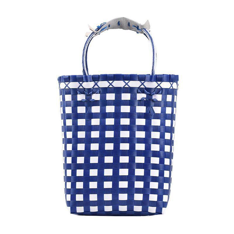 

Thai Portable Woven Bag Women 2025 New Style Fashionable Foreign Color Contrasting Large-capacity Vegetable Basket Bucket