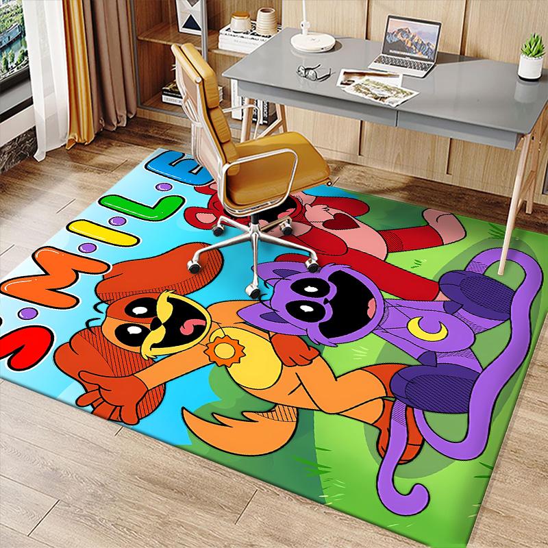 Smiling Critters Printed Absorbent Washable Carpet, Non-Slip Bathroom Mats, Kitchen Rugs, Yoga Mat,Living Room Entrance, Camping Picnic Rugs