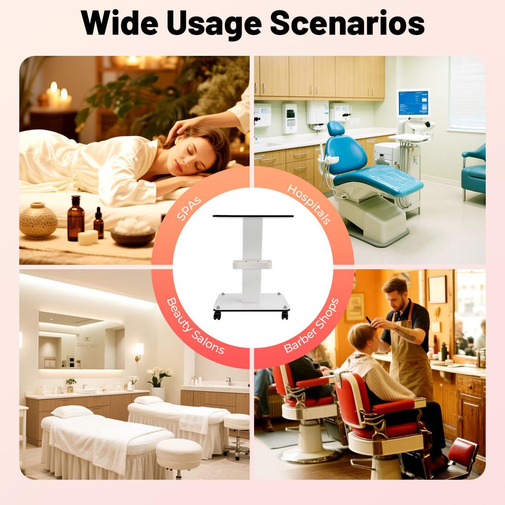 Professional Salon Trolley Cart Mobile Beauty Station with Lockable Wheels for Facial Machine Storage Salon Barber Shop