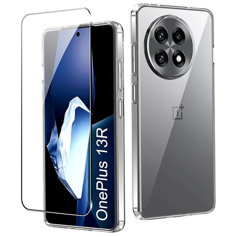 

For OnePlus 13R 5G Clear TPU Anti-Scratch Phone Case+2.5D Arc Edge Screen Protector A