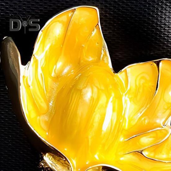 Magnolia Flower Brooch for Women Enamel Alloy Flower Lapel Pin for Jackets Dresses Coats Hats Accessories