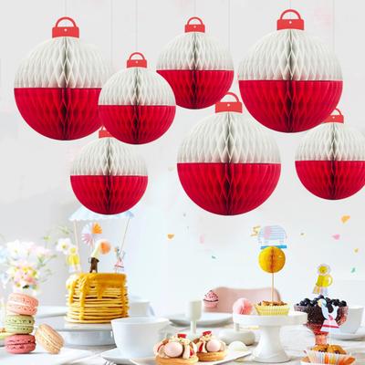 Fishing-Themed Honeycomb Ball Decor Nautical Party Hanging Ornaments Festive Party Scene Paper Lanterns for Beach Birthday Baby Shower