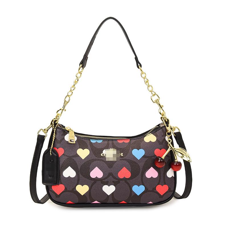 Сумка-подмышка C Family с ретро-принтом «Вишня»: Европейская и американская высококлассная модная сумка класса люкс