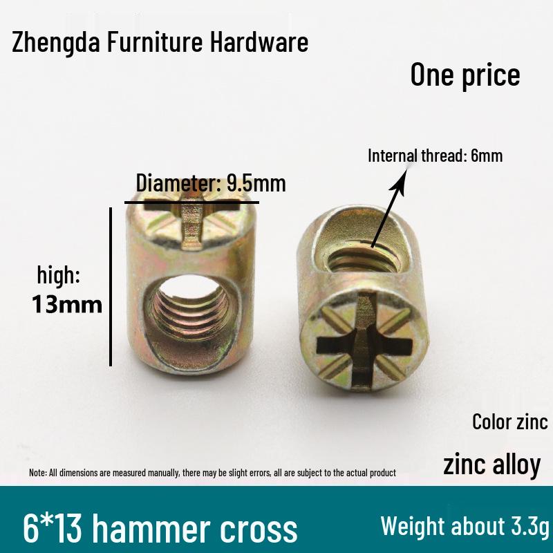 

M6 Furniture Hardware: Crib Accessories, Cross Hole Nuts, Bookcase Countersunk Screws, Hammer Head Nuts