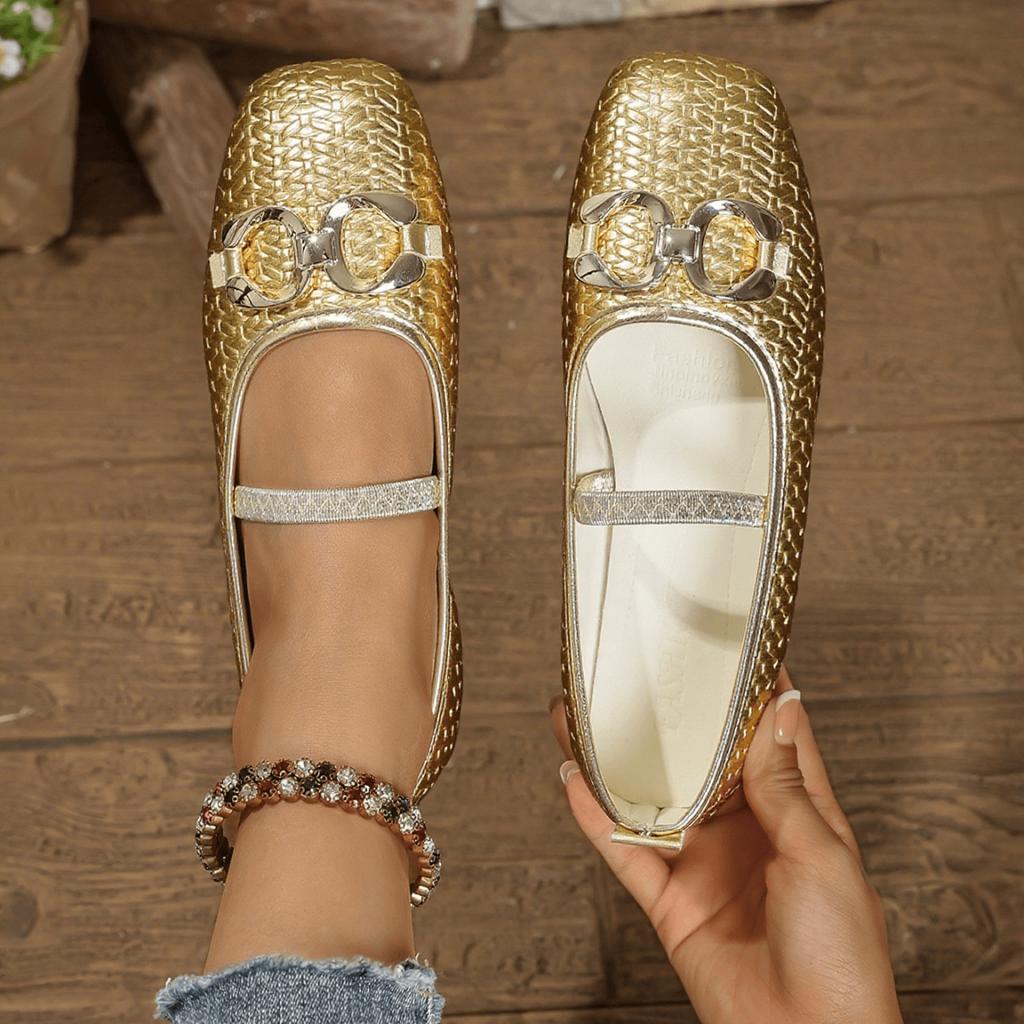 Fashion Fashion Leather Braid Mary Jane Shoes 2025 New Comfortable Breathable Ballet Flats Shoes Women Brand Designer Shoes Elegant