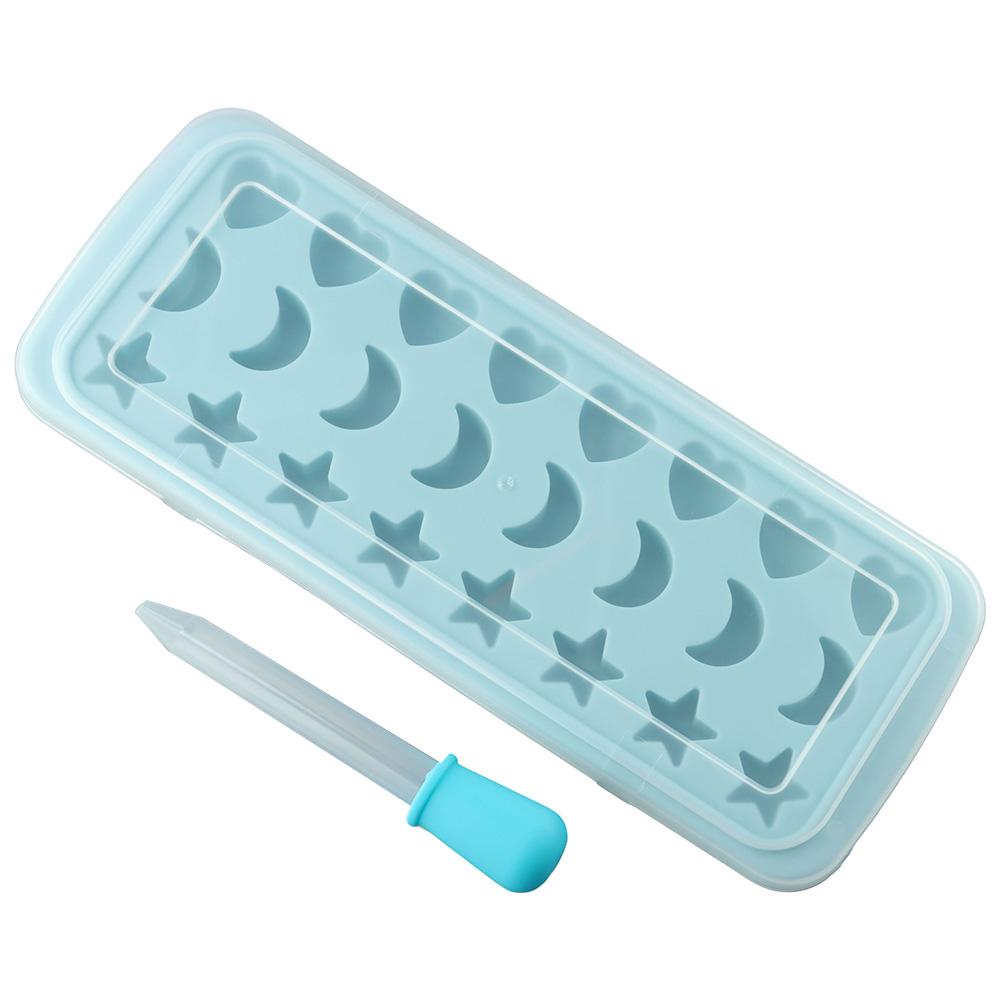 

Silicone Moon Stars and Heart Cube Tray Silicone Mould Blue 25*9.8*2.1 Cm Cube Tray Mould Star Shaped Cube Trays Chocolate светло-серый