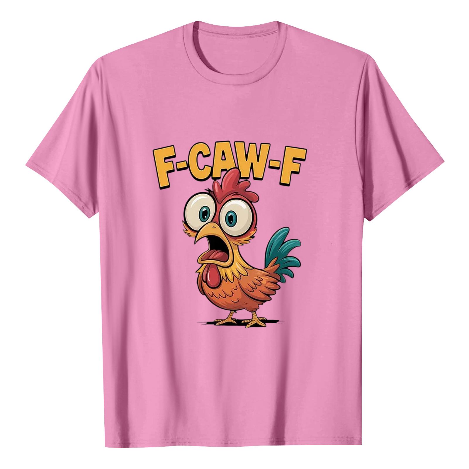 

F-CAW-F Женская повседневная футболка с коротким рукавом и принтом букв XL розовый