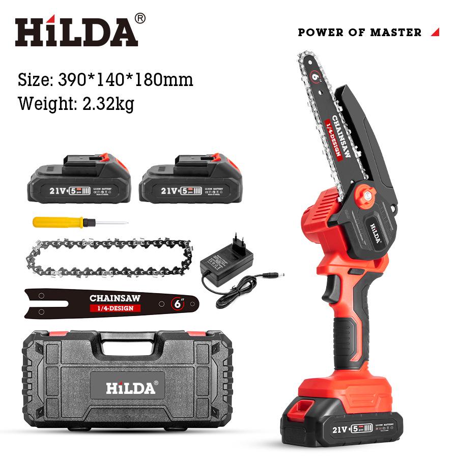 

HILDA 4-дюймовая беспроводная мини электрическая цепная пила для деревообработки и садоводства