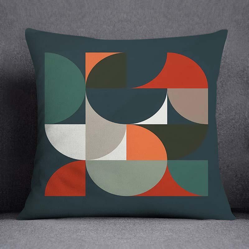 Semicircle Combination Series Pattern Decorative Pillowcase Square Pillowcase Home Office Decoration (45cm*45cm)