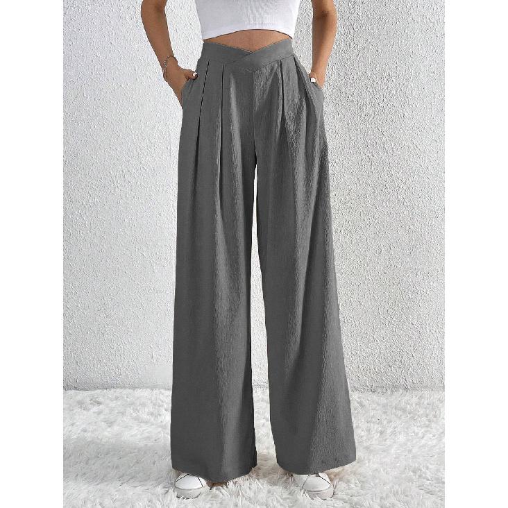 2026 Spring/Summer New Women's Commuting Style Pleated Casual Wide-Leg Loose Trousers