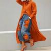 Women's Polo Collar Long Sleeve Single Breasted Solid Loose Maxi Shirt Dress Casual Vacation Cover Up