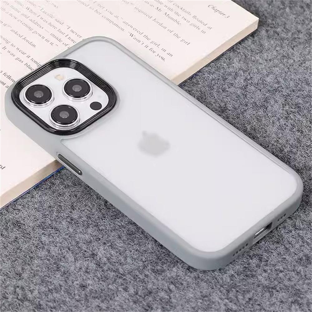 

М який силіконовий протиударний бампер-чохол для iPhone 16 15 11 12 13 14 Mini Pro XS Max Напівпрозорий чохол 7 8 Plus X XR SE Матовий Funda For iPhone X сірий колір