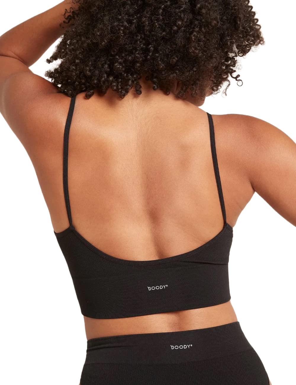 

Лиолитовый рубчатый бюстгальтер с низкой спинкой [Boodie] (с подушечками) чёрный