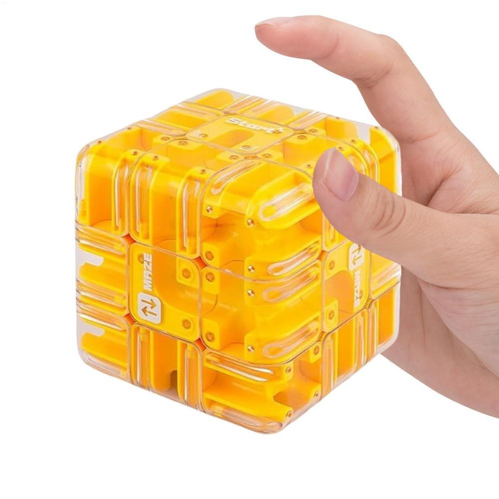

with Steel Ball Puzzle Ball Maze Toy Stress Resistant Kids Fingertip Puzzle For Children жовтий
