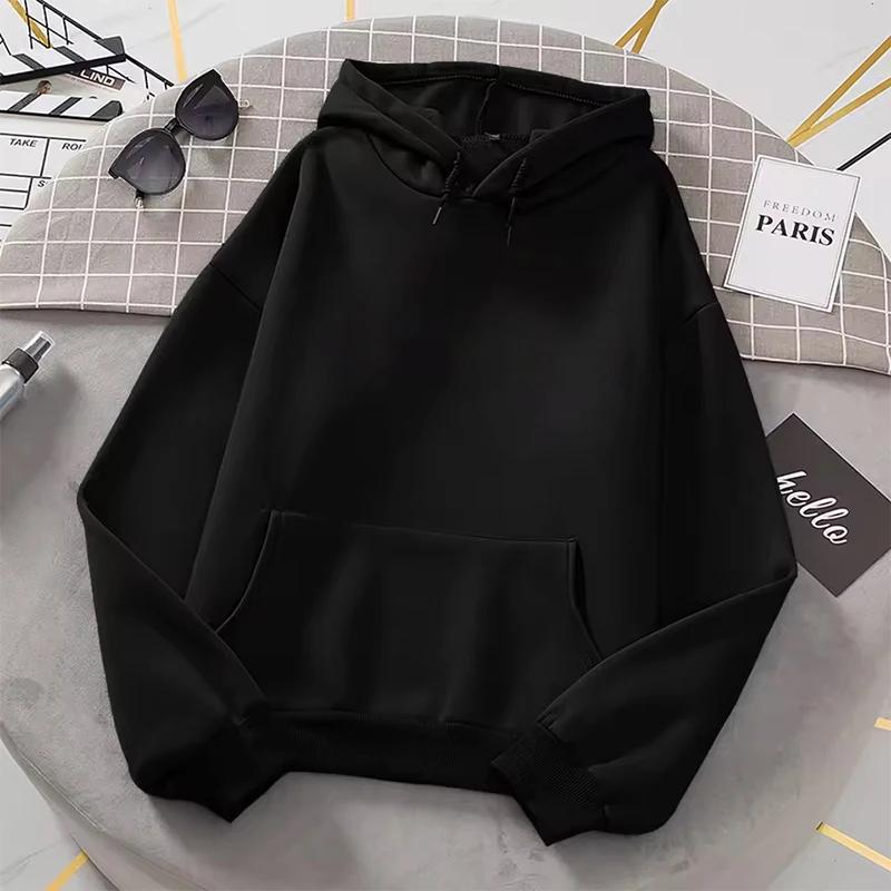 2025 Heißer Verkauf Damen Reiner Farb-Hoodie Urban Lässig Mode Kapuzenpullover Ganzjahres-Damen-Trend Sportlicher Pullover Streetwear