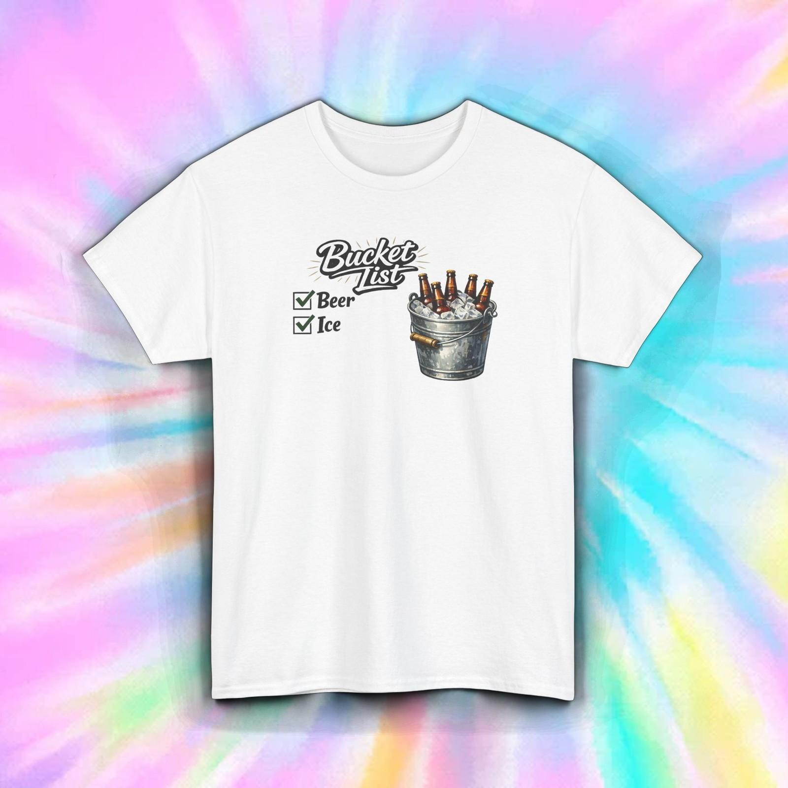 Bucket List Beer Ice Funny Drinking Shirt Beer Lover Party Tee S-5XL XL