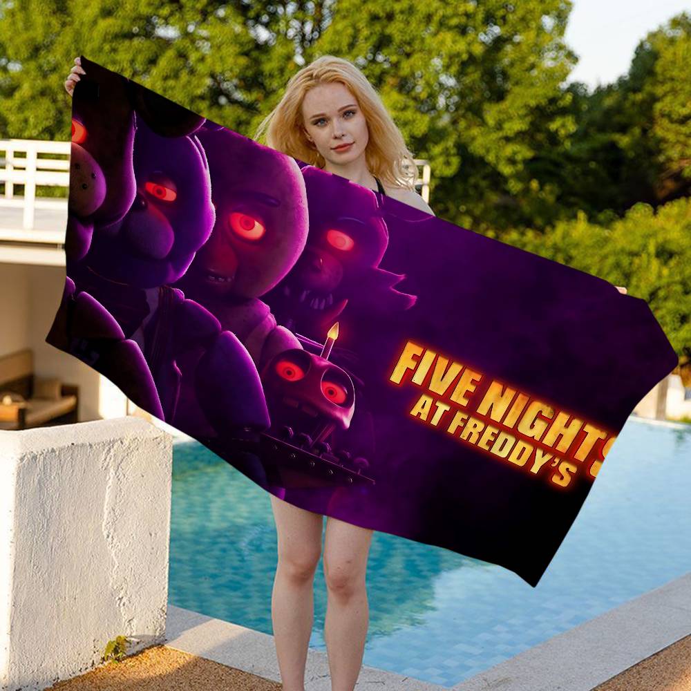 Classic Horror Game F-NA-F Microfiber Printed Beach Towel Mountain Climbing Yoga Beach Swimming Running Absorbent Soft Towel