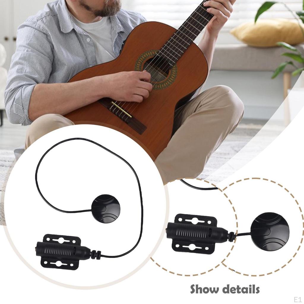 Guitar Ukulele Piezo Pickup 13inch Cable Versatile Quick Installation for Classical and