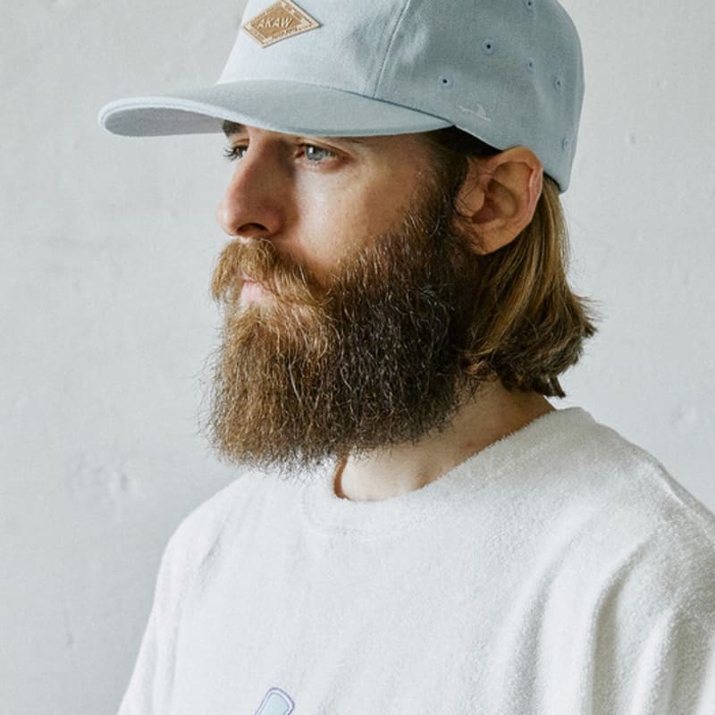 

AKAW Overfit Work Denim Camp Cap (White Blue) Retro Blue