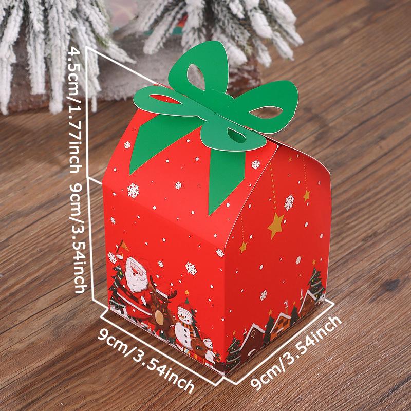 WTEMPO Creative Christmas Gift Boxes Hand-held Packaging Boxes Christmas Eve DIY Foldable Paper Boxes Christmas Pattern Printed Presents Boxes,