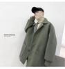 Men's Mid-Length Plaid Wool Coat: Trendy, Hong Kong Style, Loose-Fit Windbreaker for Autumn and Winter.