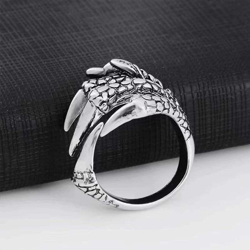 Retro Punk Metal Dragon Claw Ring Suitable For Men And Women Fashionable And Personalized Halloween Party Jewelry Gifts