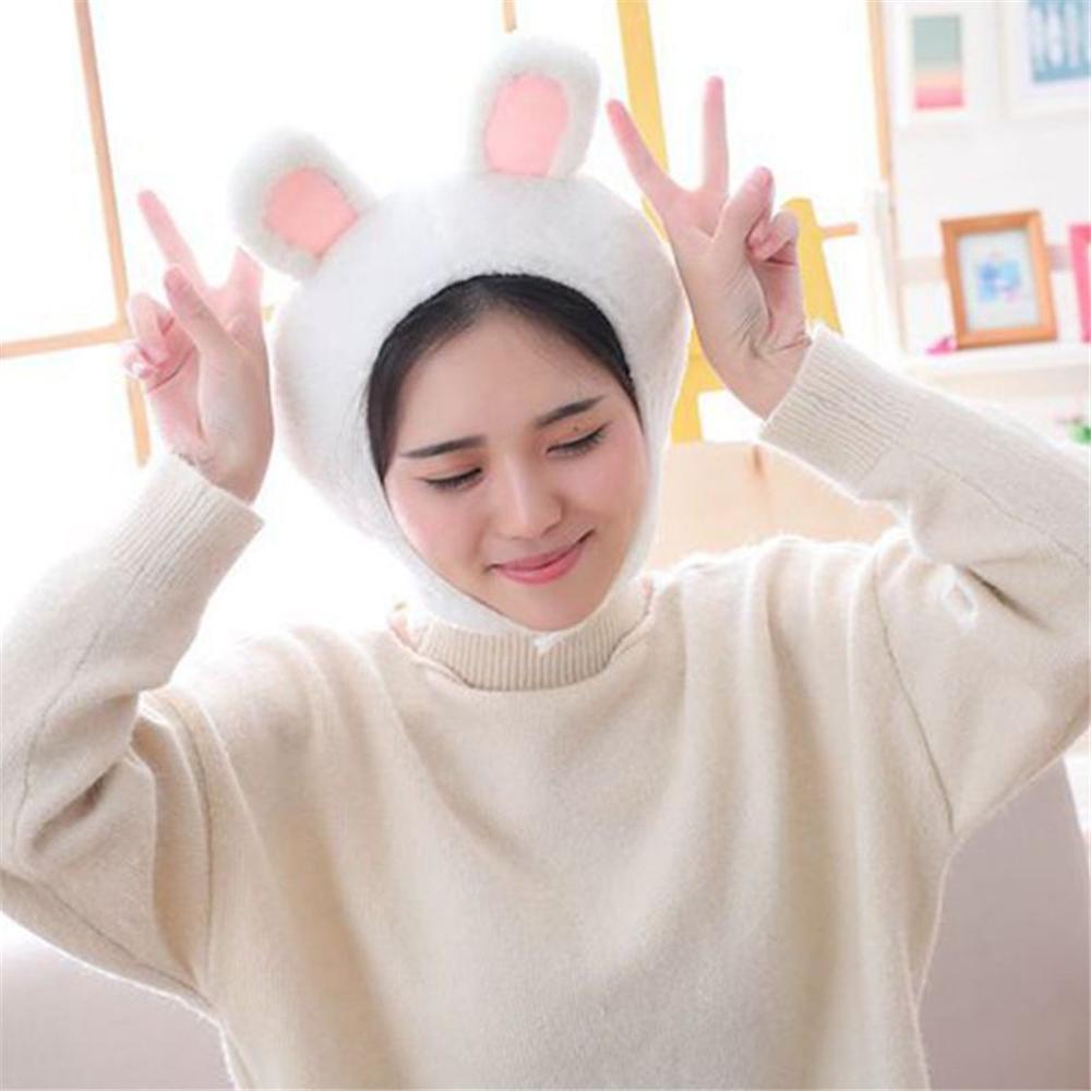 Cartoon Winter Autumn Hats Female Beanie Caps Bunny Ears Plush Hat Rabbit Big Frog Eyes Hat