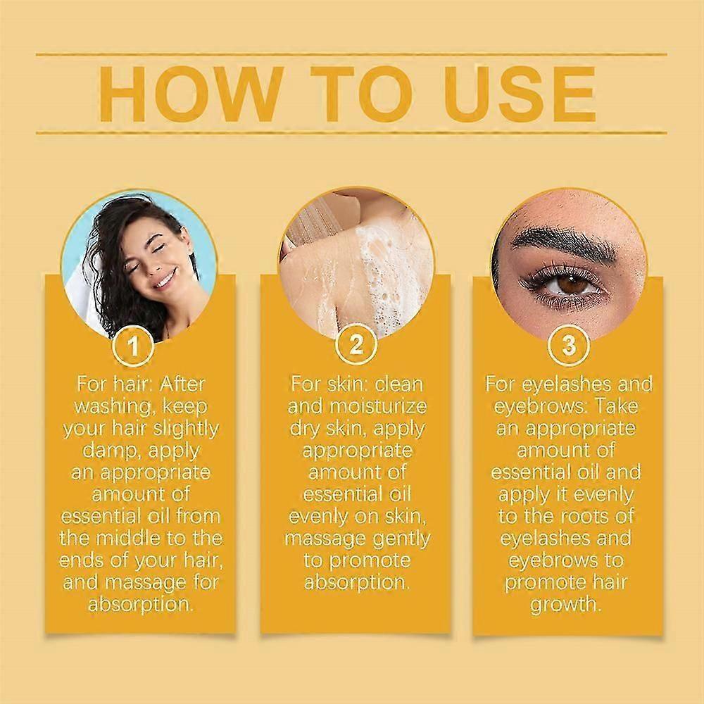 OUHOE Organic Castor Oil Hair Eyelashes Eyebrows Growth Skin Treatment Essential Oil