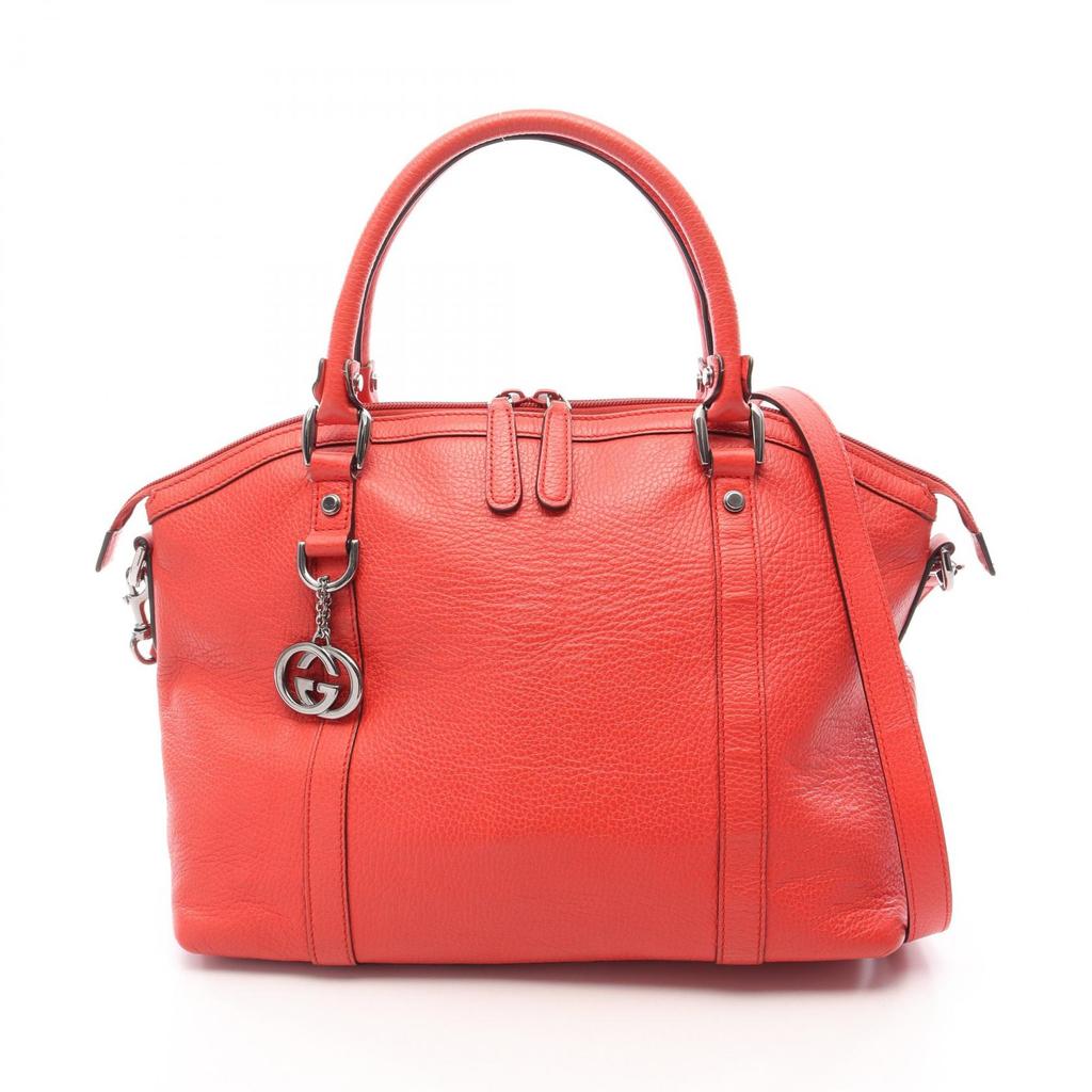 Used GUCCI Interlocking G 2WAY Tote Bag 341503 leather Red Used Women