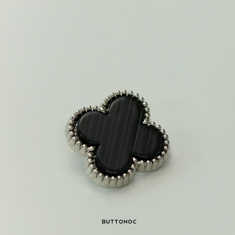 10pcs Xiaoxiang Cold Wind Imitation Shellfish Four-Leaf Clover Metal Button Sweater Jacket Double-Sided Wool Tweed Women'S Decorative Buttons