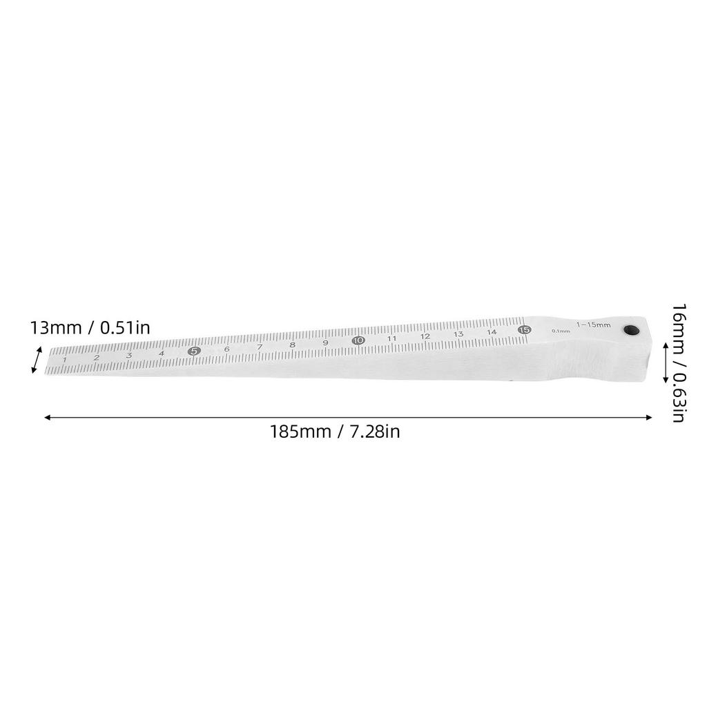 Feeler Gage Taper Gage 1-15mm Taper Gage 1-15mm Stainless Steel Gap Welding Feeler Hole Measure Tool with Storage Box Taper Gage