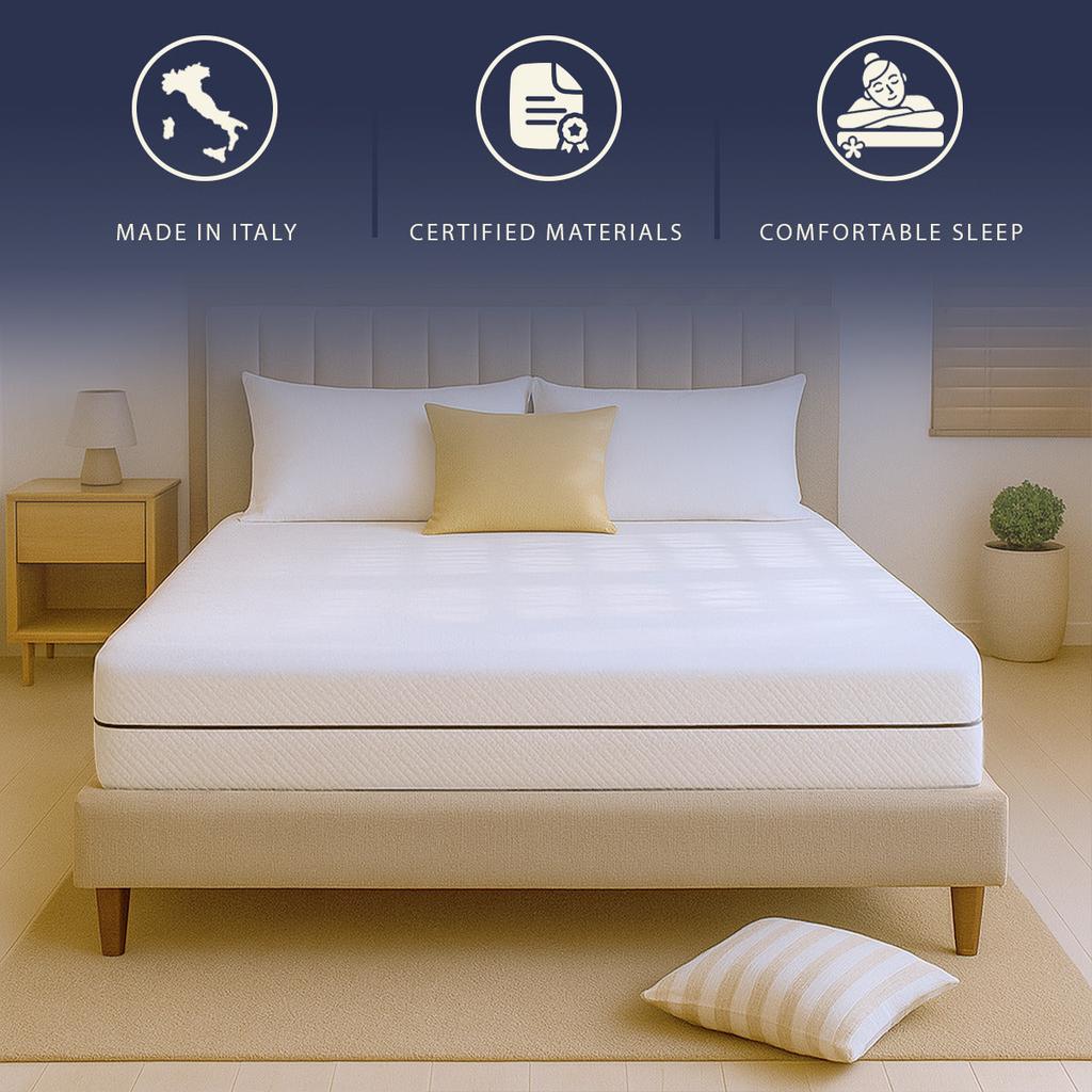 The White Stone Hypoallergenic Foam Mattress, Height 18 Cm | and Hypoallergenic