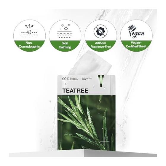 MEDIHEAL OFFICIAL Tea Tree Essential Mask 10 Pieces Teatree Essential Mask 10P Korean Pack Skin Rough Prevention Care For Sensitive Skin Full of