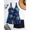 Costume da Bagno Due Pezzi da Donna Tankini con Coulisse e Stampa Floreale con Slip a Pantaloncino