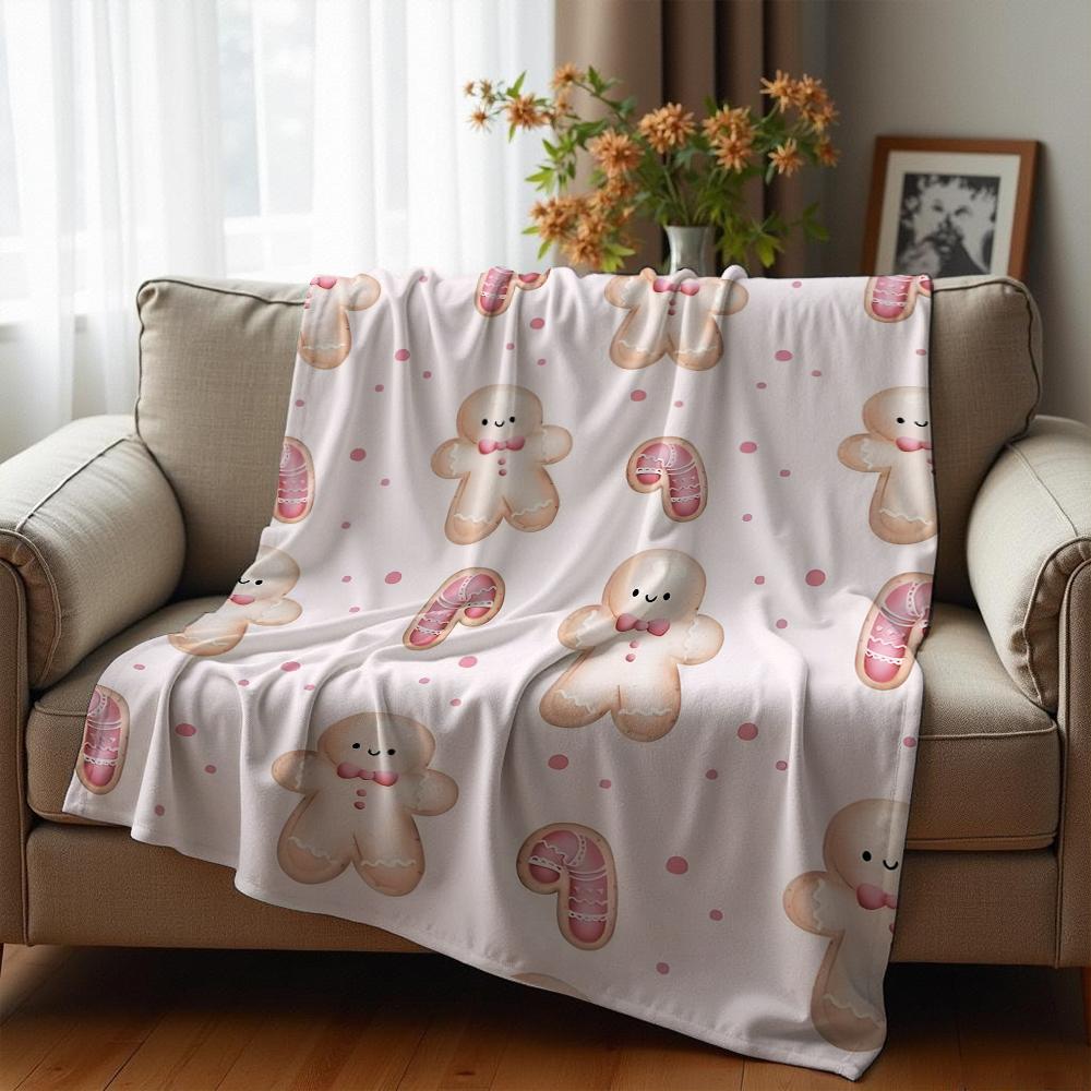 Pastel Ocean Creature Grid Soft Flannel Blanket Breathable Warm Throw for Office Car Sofa Kids Room Birthday Xmas Gift