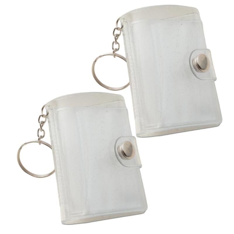 Waterproof PVC 2Inch Photo Album Holder with Keychain 20Photos Pocket Tear Resistant Construction for Protecting Memory