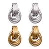 Geometric Hoops Earrings Gold Silver Plated Portable Comfortable Fashion Jewelry Pieces for Women Trendy Styles