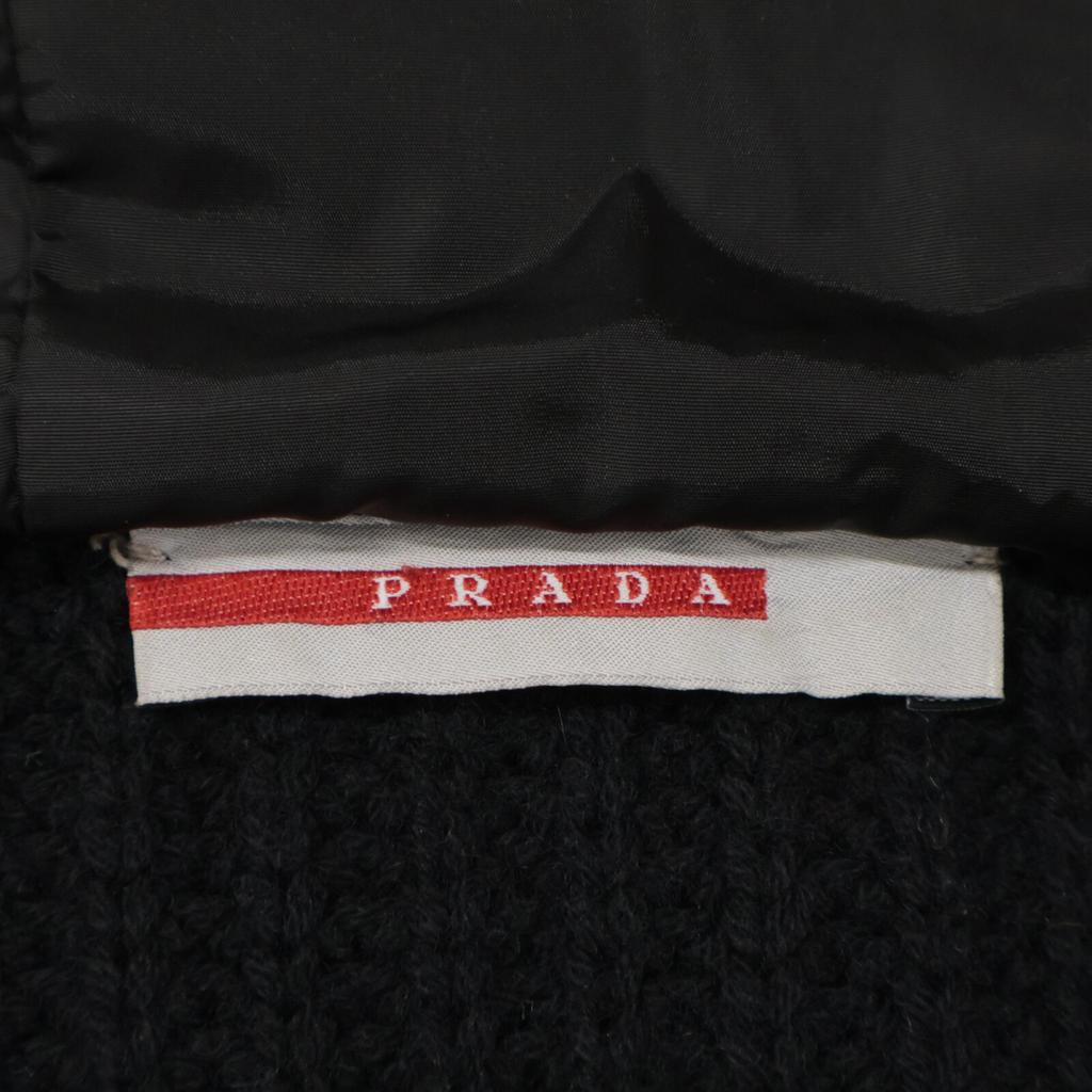 PRADA SPORT 125238 S90 06 Year Black Black Fox Fur Knit Parka tops 38 NavyUsed