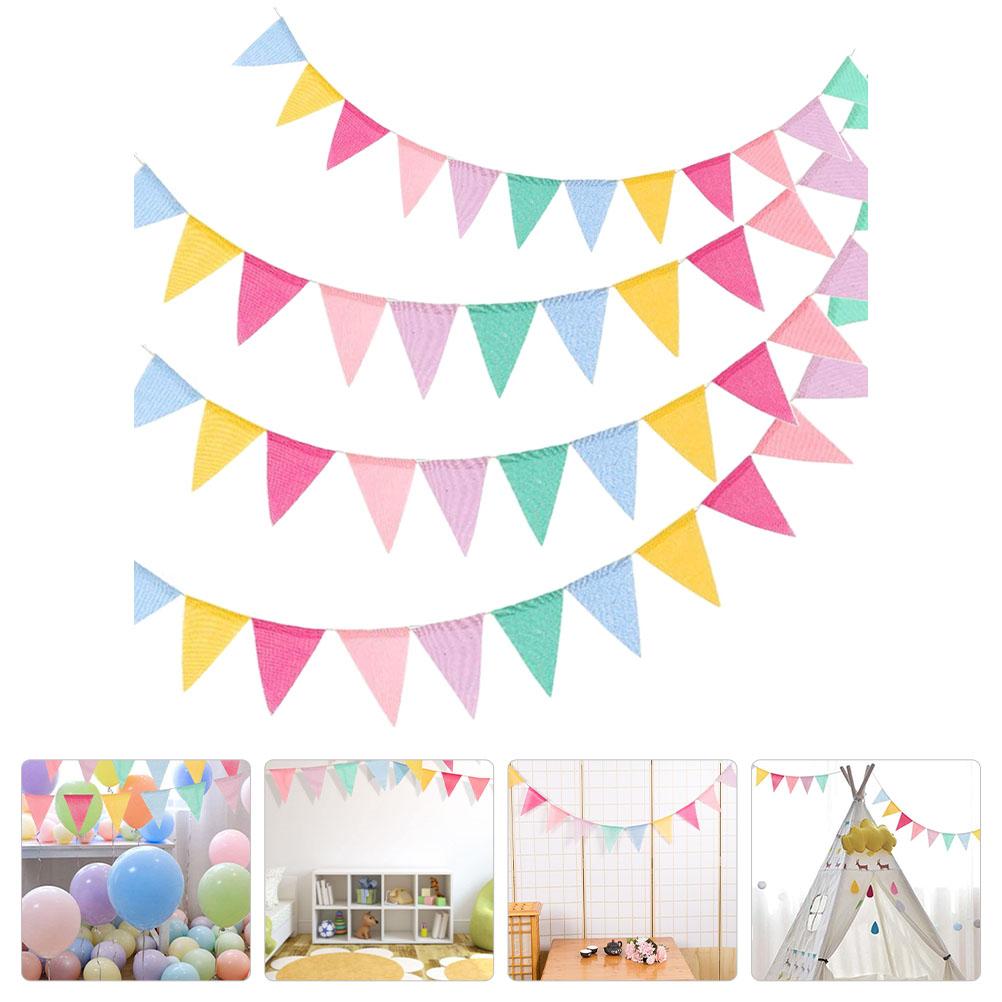 

4 шт. Вымпел, вытяжка, цветок, вечеринка, подвесной декор, флаг, флаги, декоративные баннеры, гирлянды, украшение, красочный 18.5X13CM