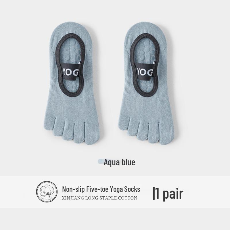 Women's Anti-Slip Yoga & Pilates Five-Toe Socks - Summer Thin, Pure Cotton Toe Separator Boat Socks