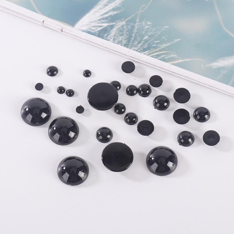 Black Triangle Nose DIY Plush Toy Accessories - Smooth Flat-Bottomed Animal Figurine Noses