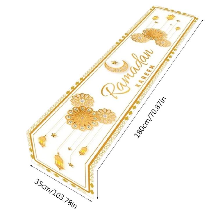 Eid Mubaraks Tablecloth Islamic Muslims Party Supplies Handmade Table Runner Table