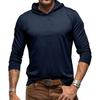 Spring Autumn Loose Casual Solid Color Hooded Tee Male Long Sleeve Pullover Cotton Top Men All-match Tee